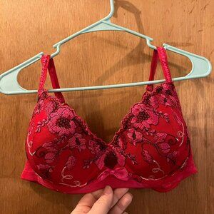 Size 42C - Enchanted - Hot Pink/Red Floral Bra w/Underwire